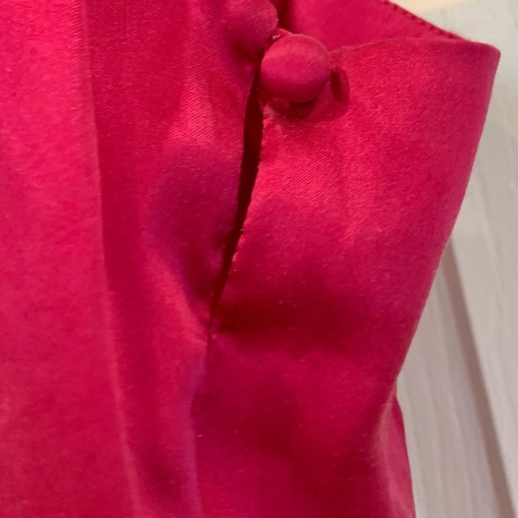 WHBM Fuchsia Pink Pure Silk Cami Top with Lace Neckline - Picture 4 of 7